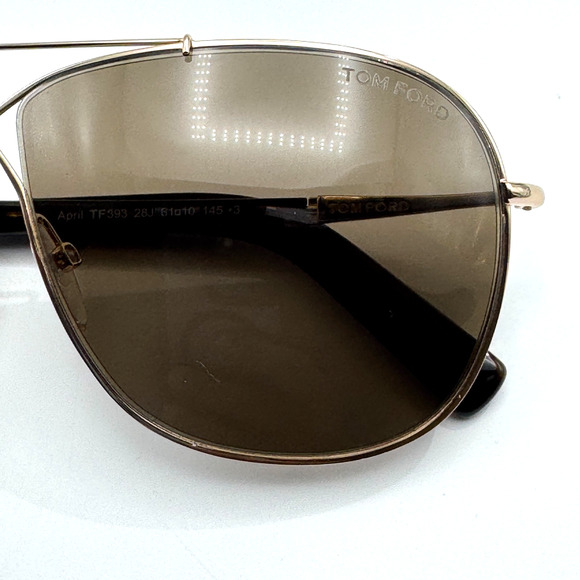Tom Ford Sunglasses April TF393 28J Gold Aviator Oversized Roviex Lens 61-10-145 main image 14